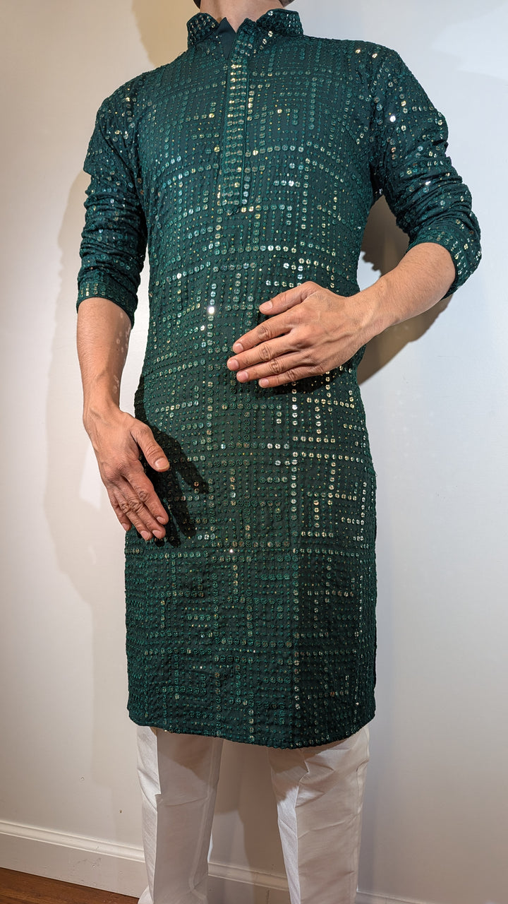 Dark Green Designer Kurta