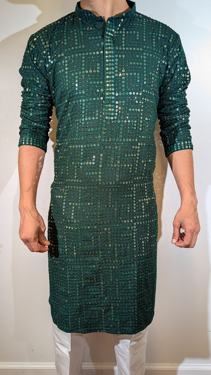 Dark Green Designer Kurta