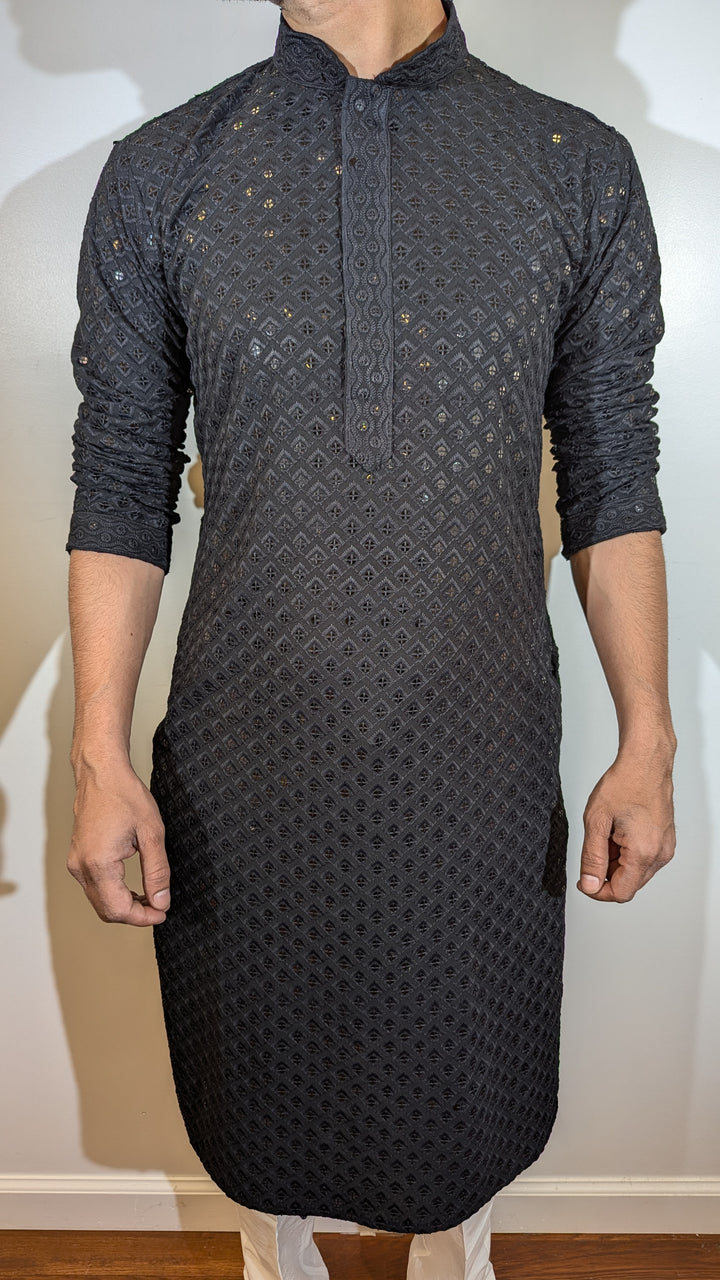 Black Chikan Kurta