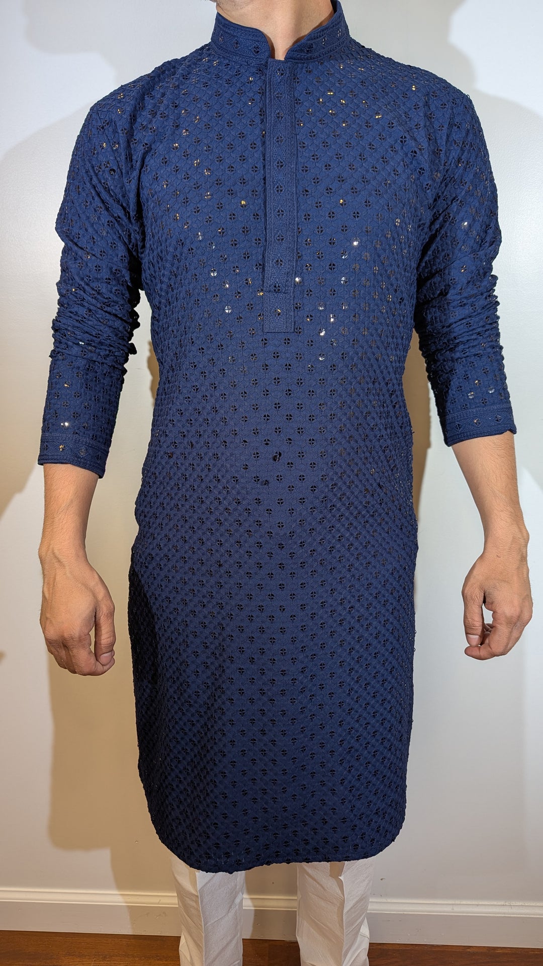 Dark Blue Chikan Kurta