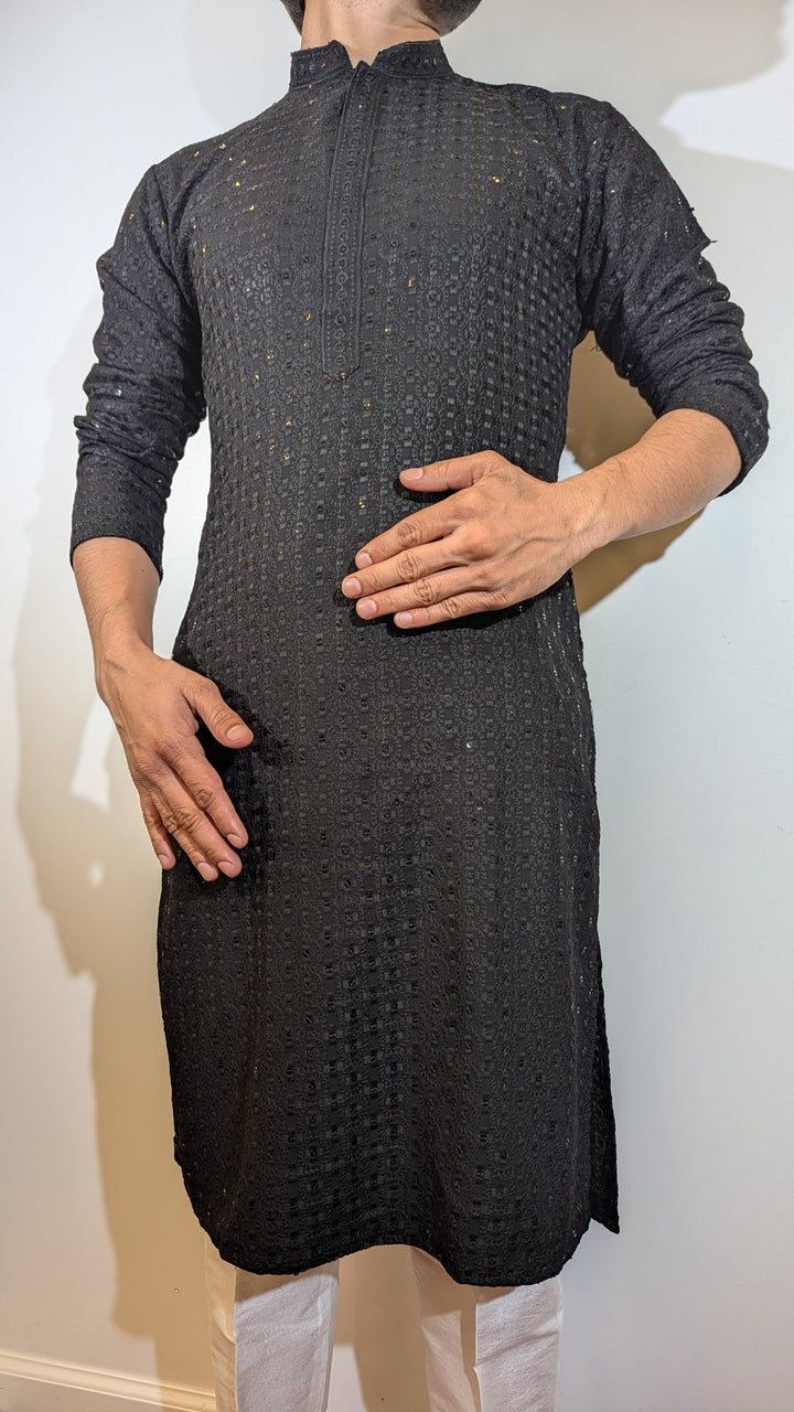 Black Chikan Kurta