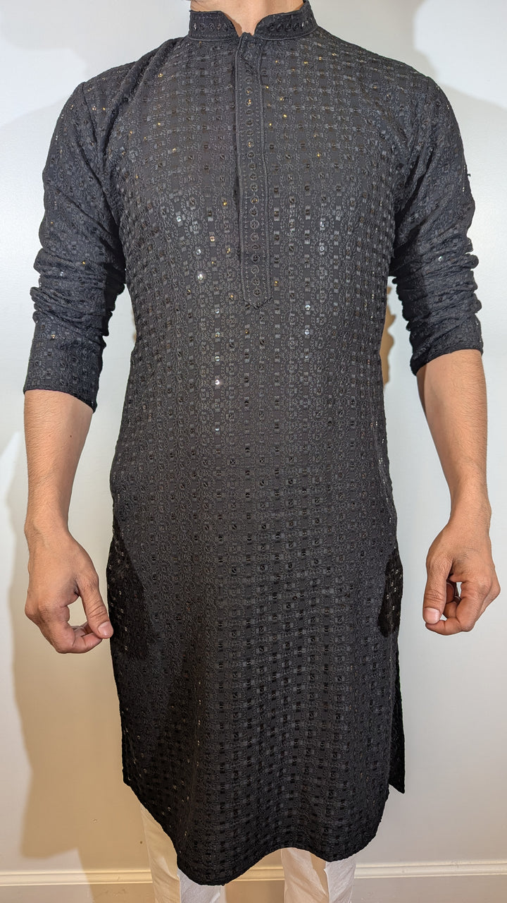 Black Chikan Kurta