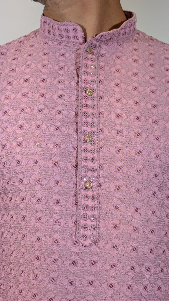 Light Pink Chikan Kurta