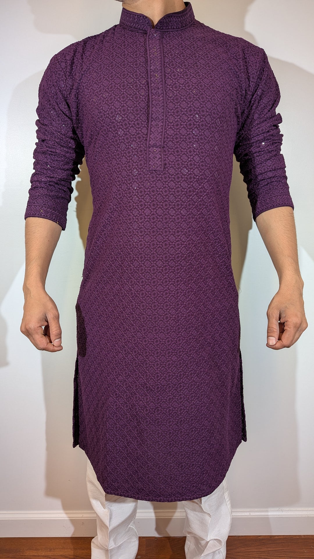 Dark Purple Chikan Kurta