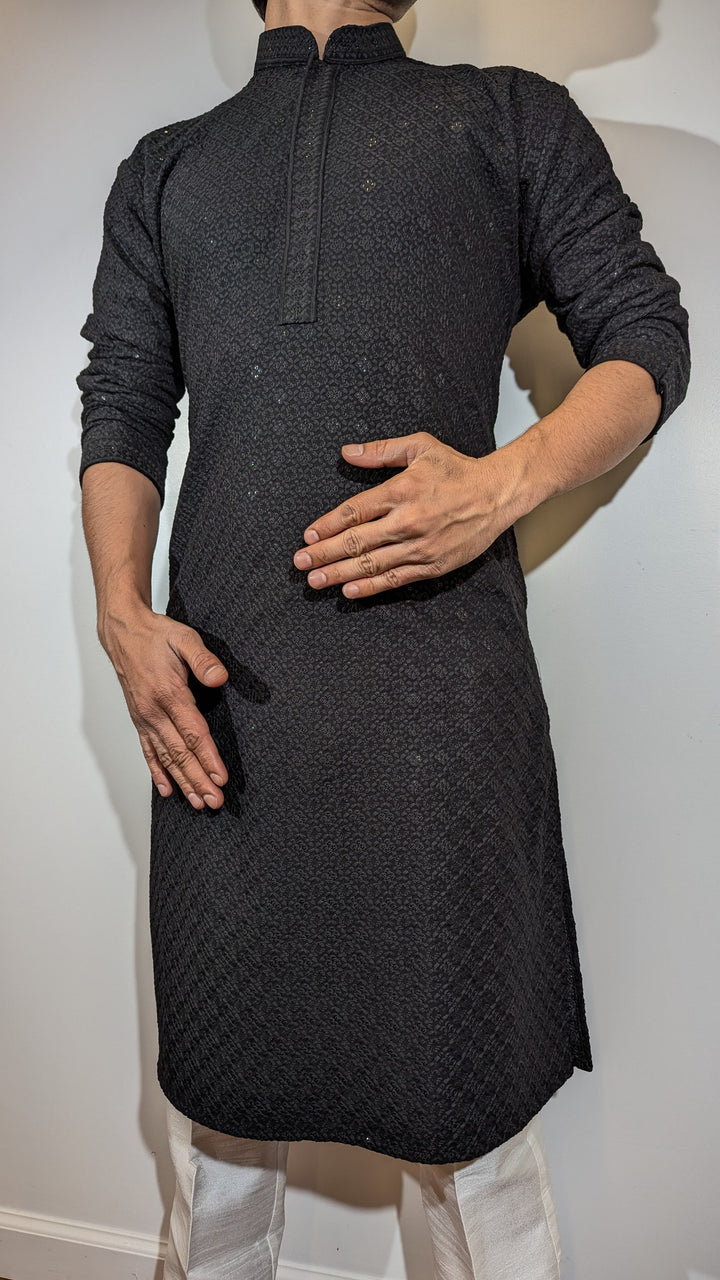 Black Chikan Kurta