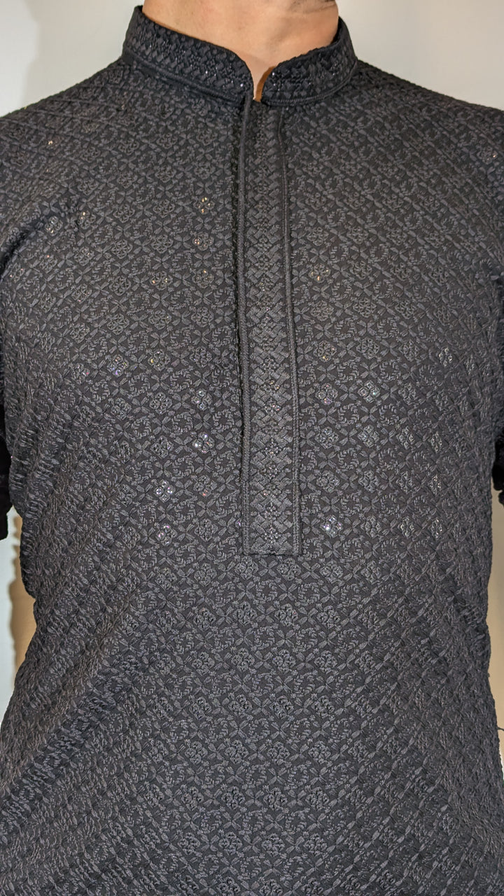 Black Chikan Kurta