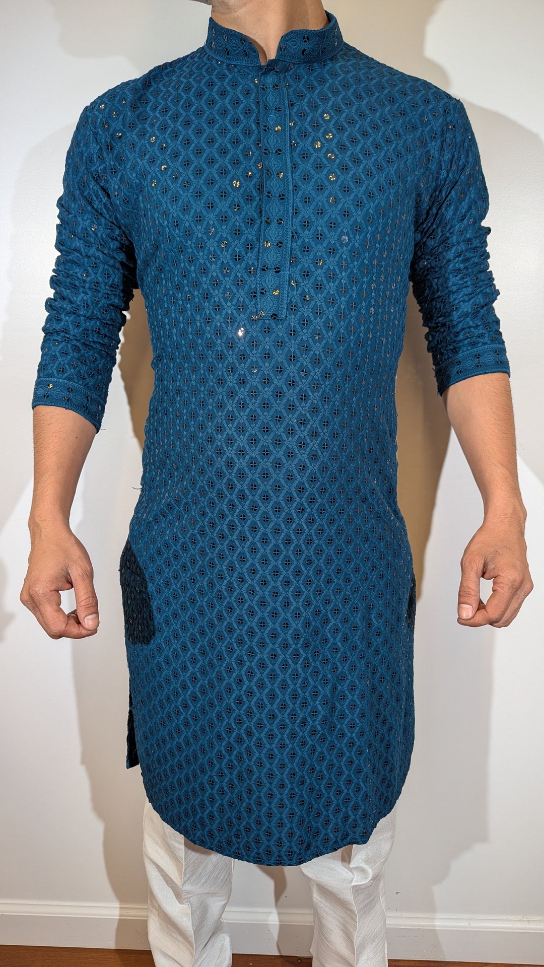 Dark Green Chikan Kurta