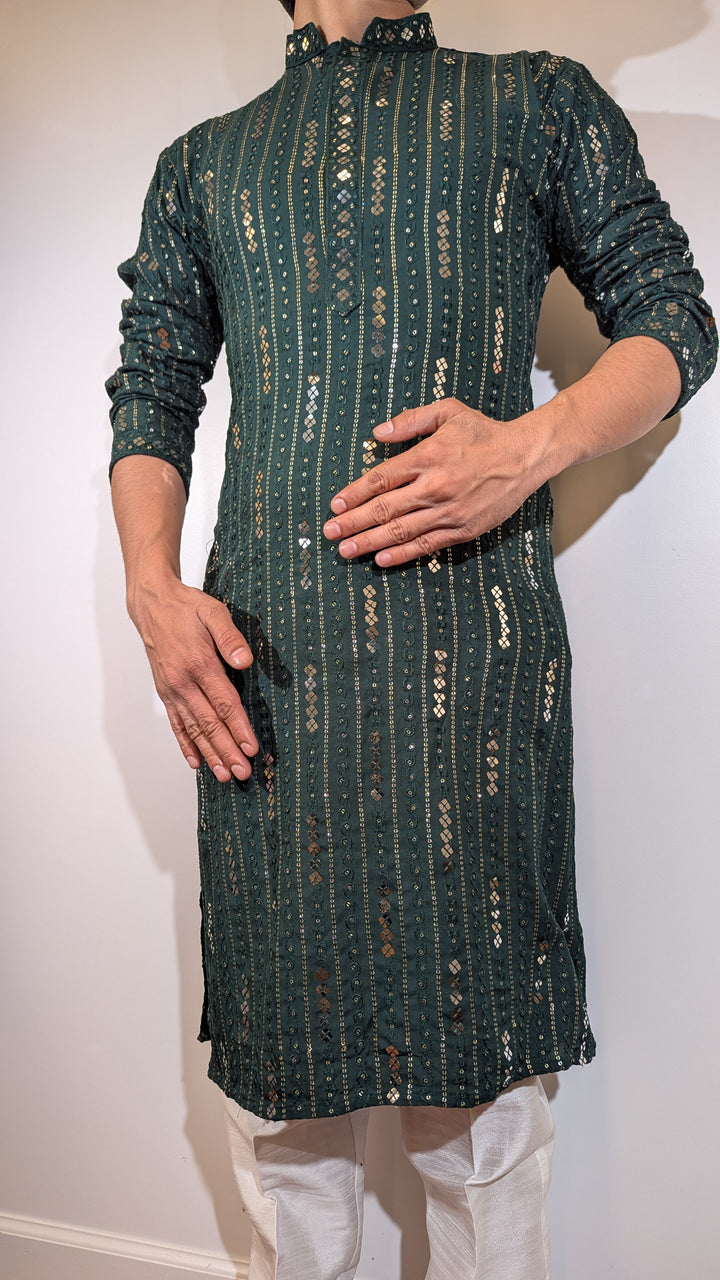 Dark Green Designer Kurta