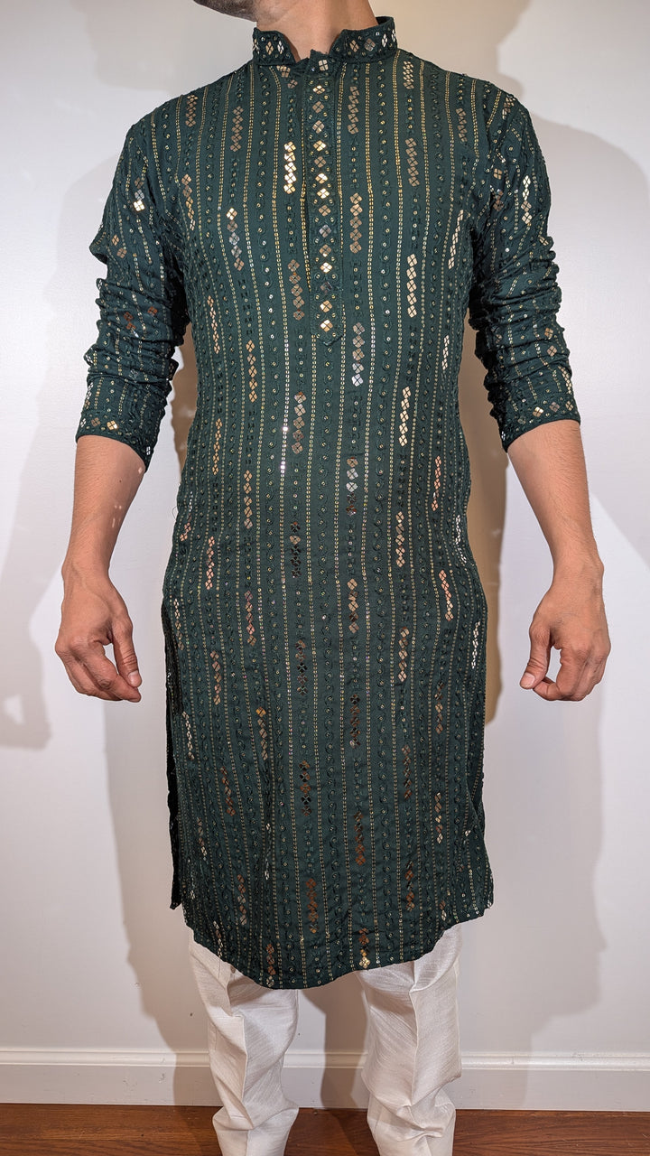 Dark Green Designer Kurta