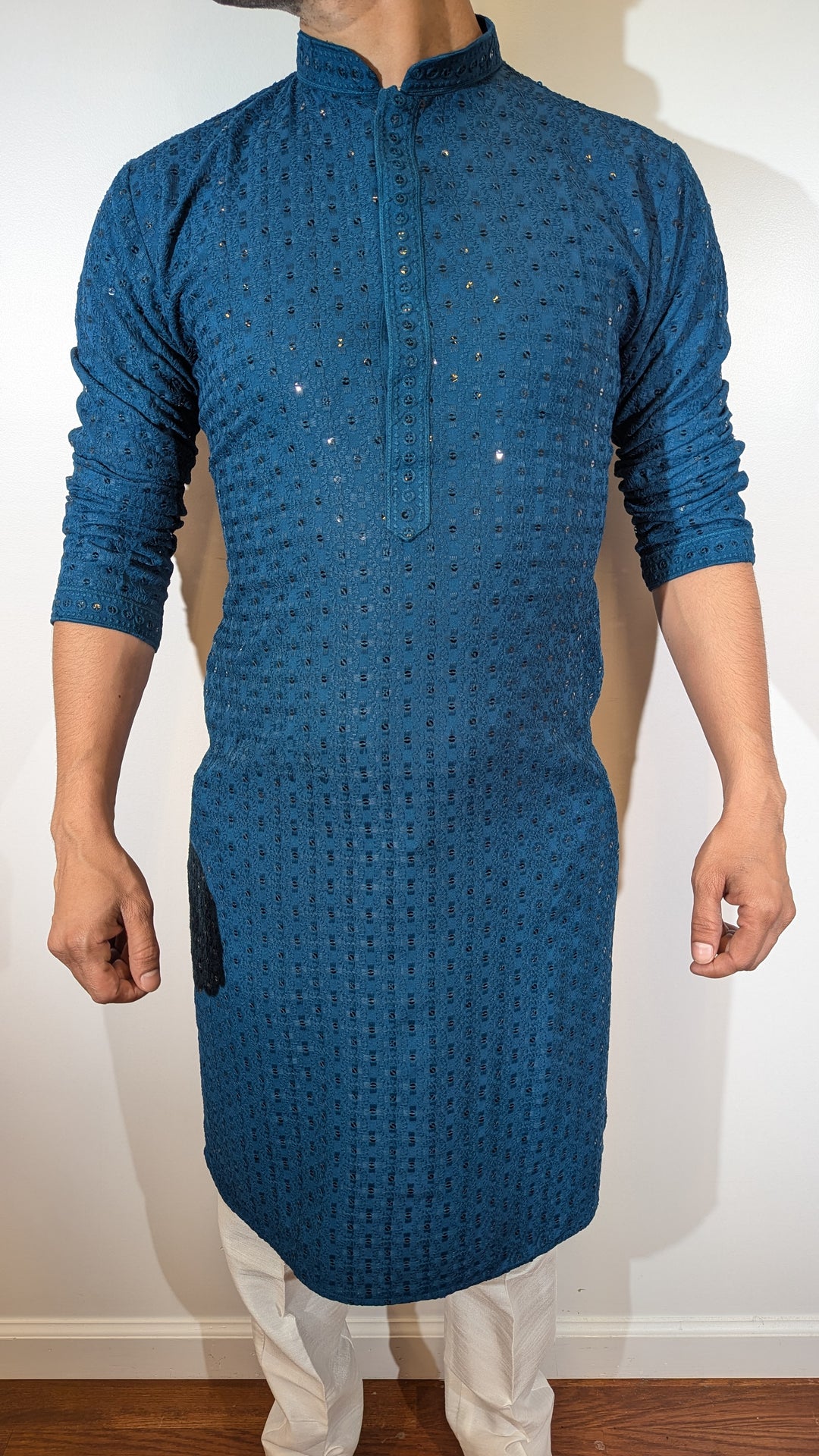 Dark Teal Blue Kurta