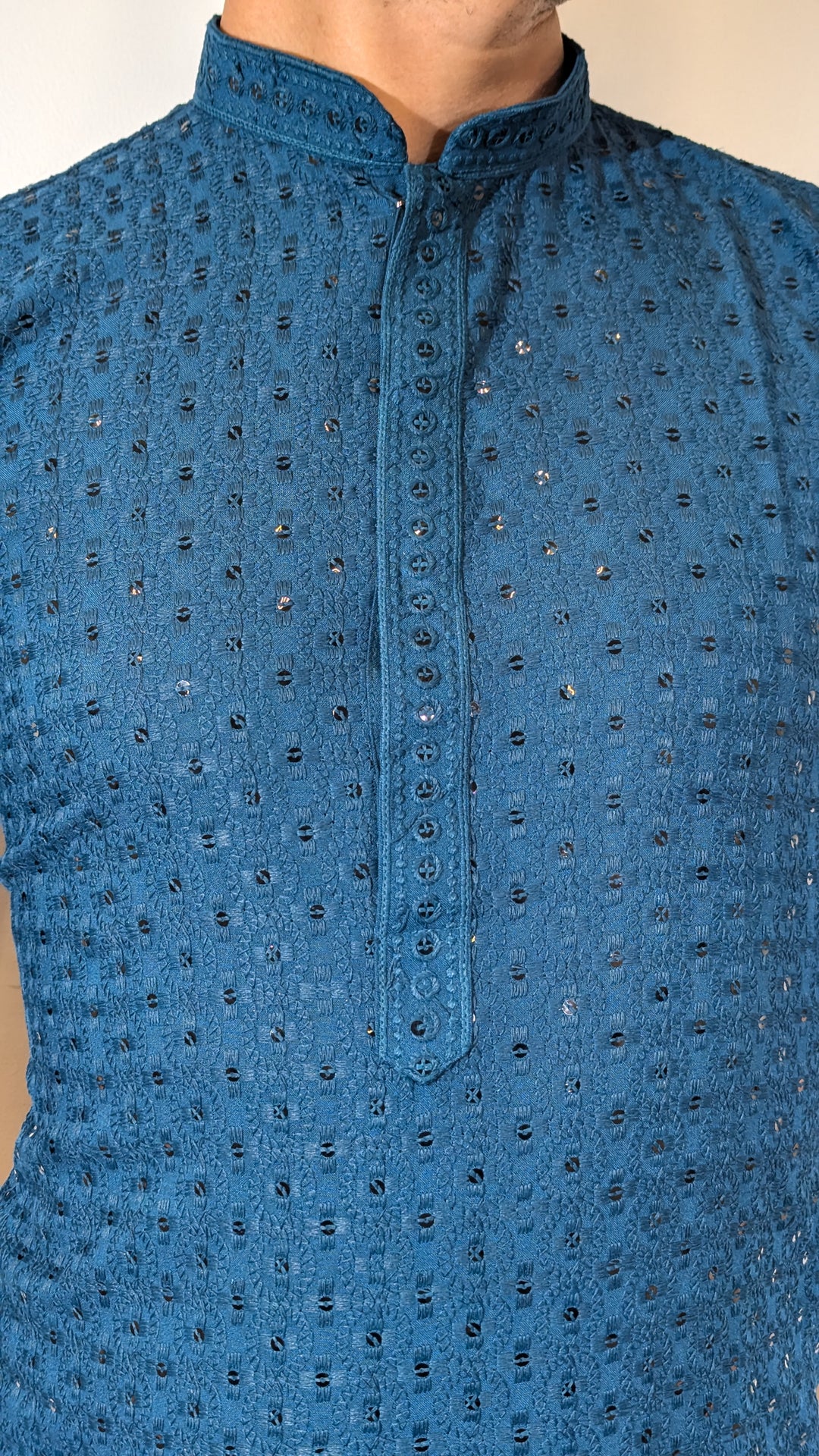 Dark Teal Blue Kurta