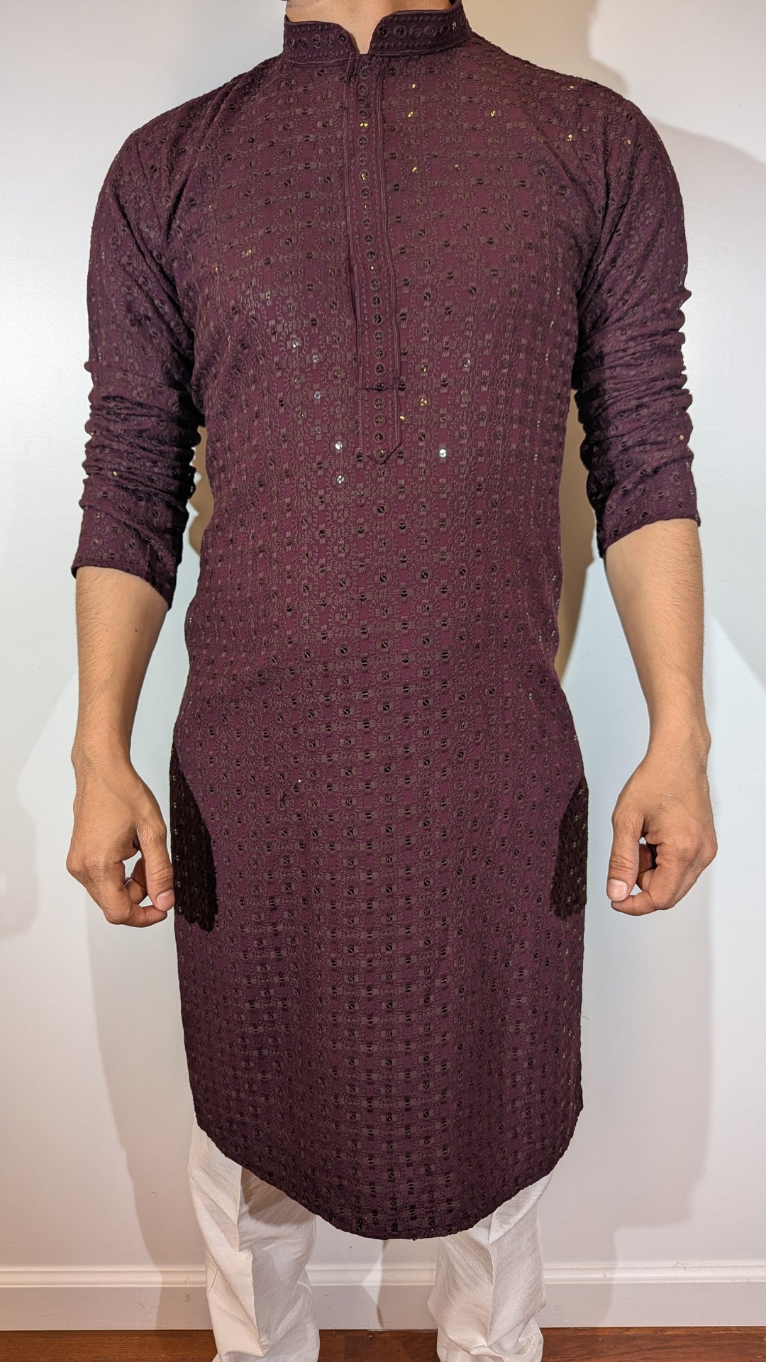 Dark Purple Chikan Kurta