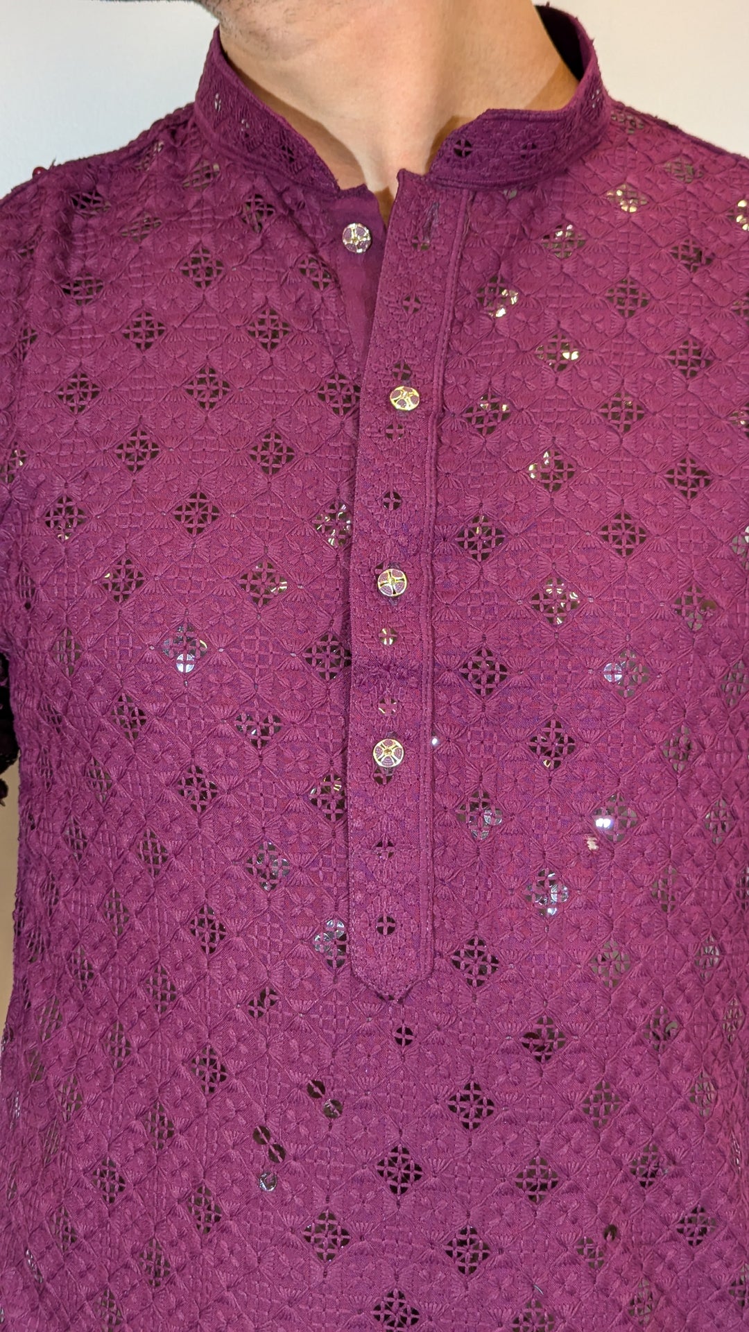 Dark Purple Chikan Kurta