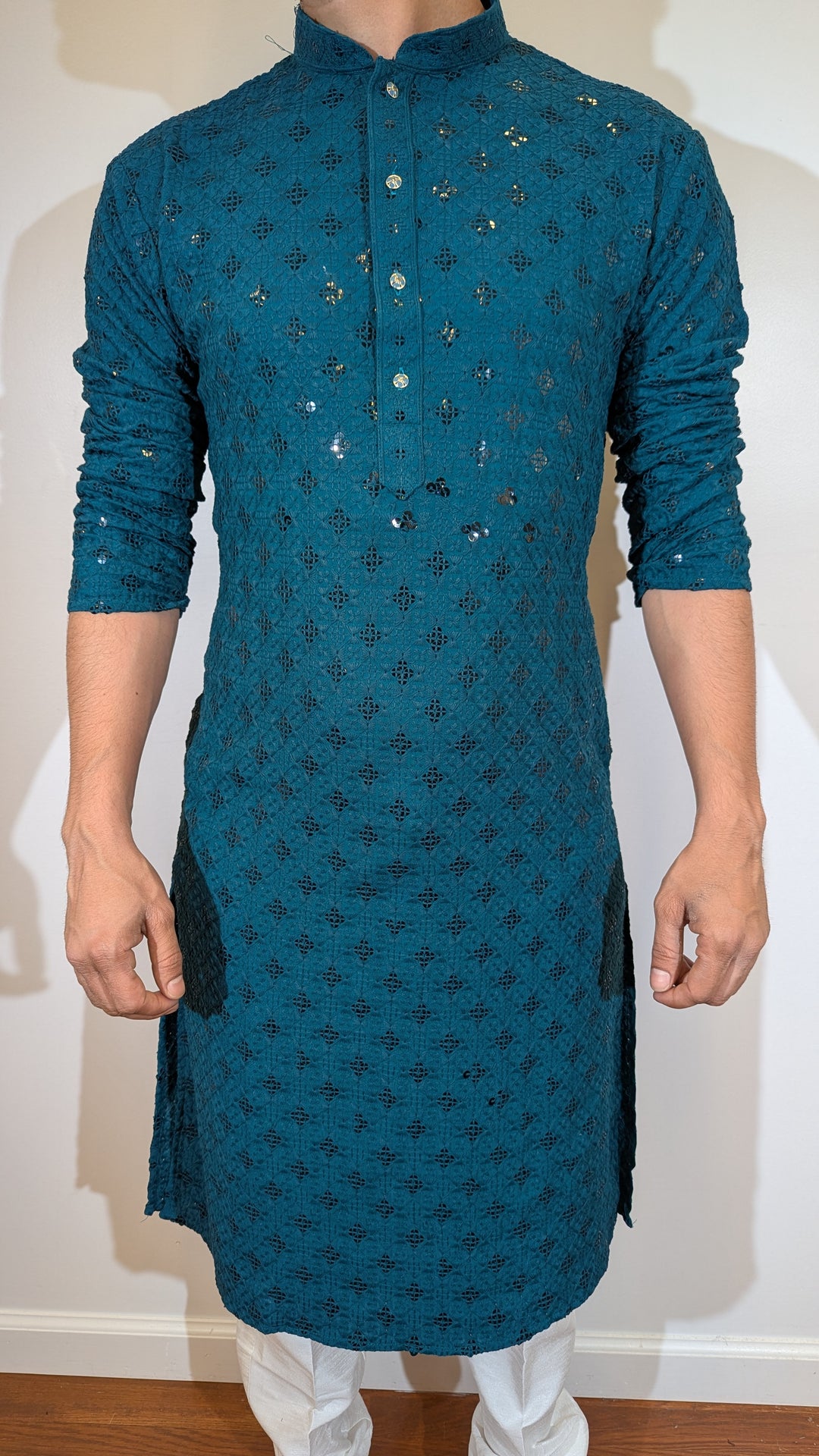 Dark Green Chikan Kurta