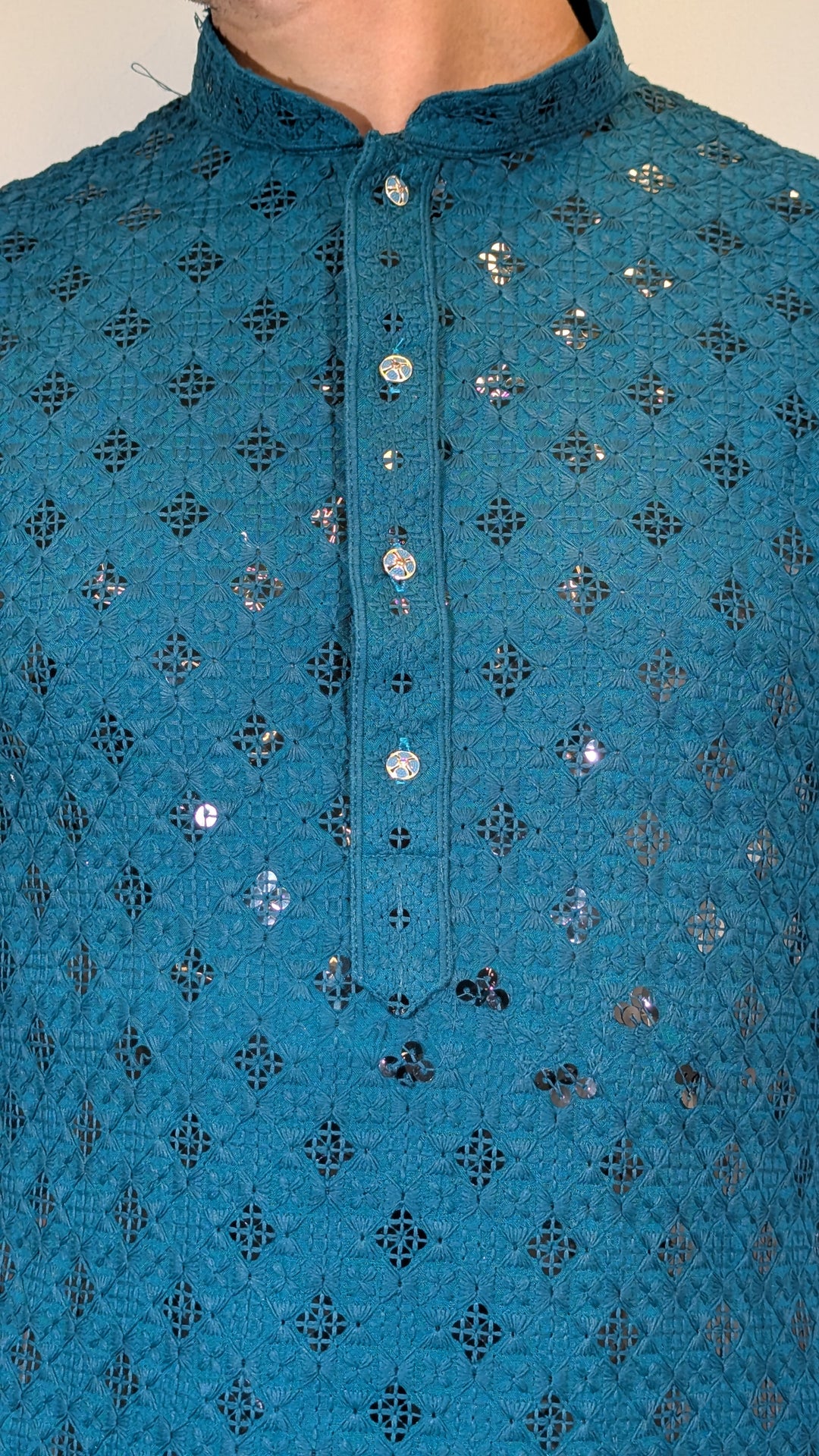 Dark Green Chikan Kurta