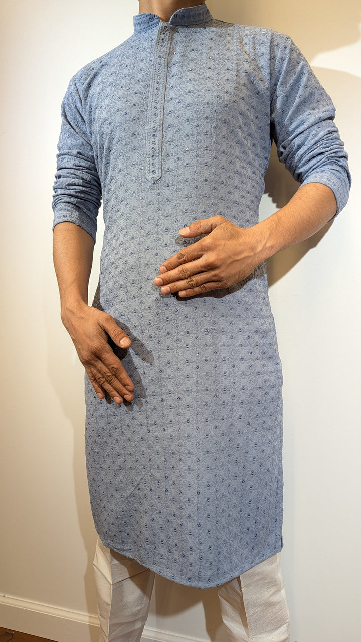 Light Blue Chikan Kurta