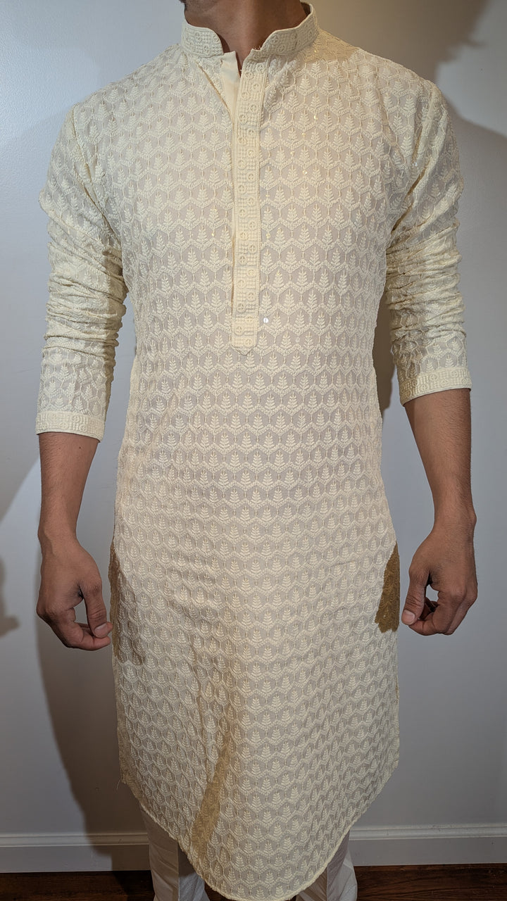 Cream Chikankari Kurta