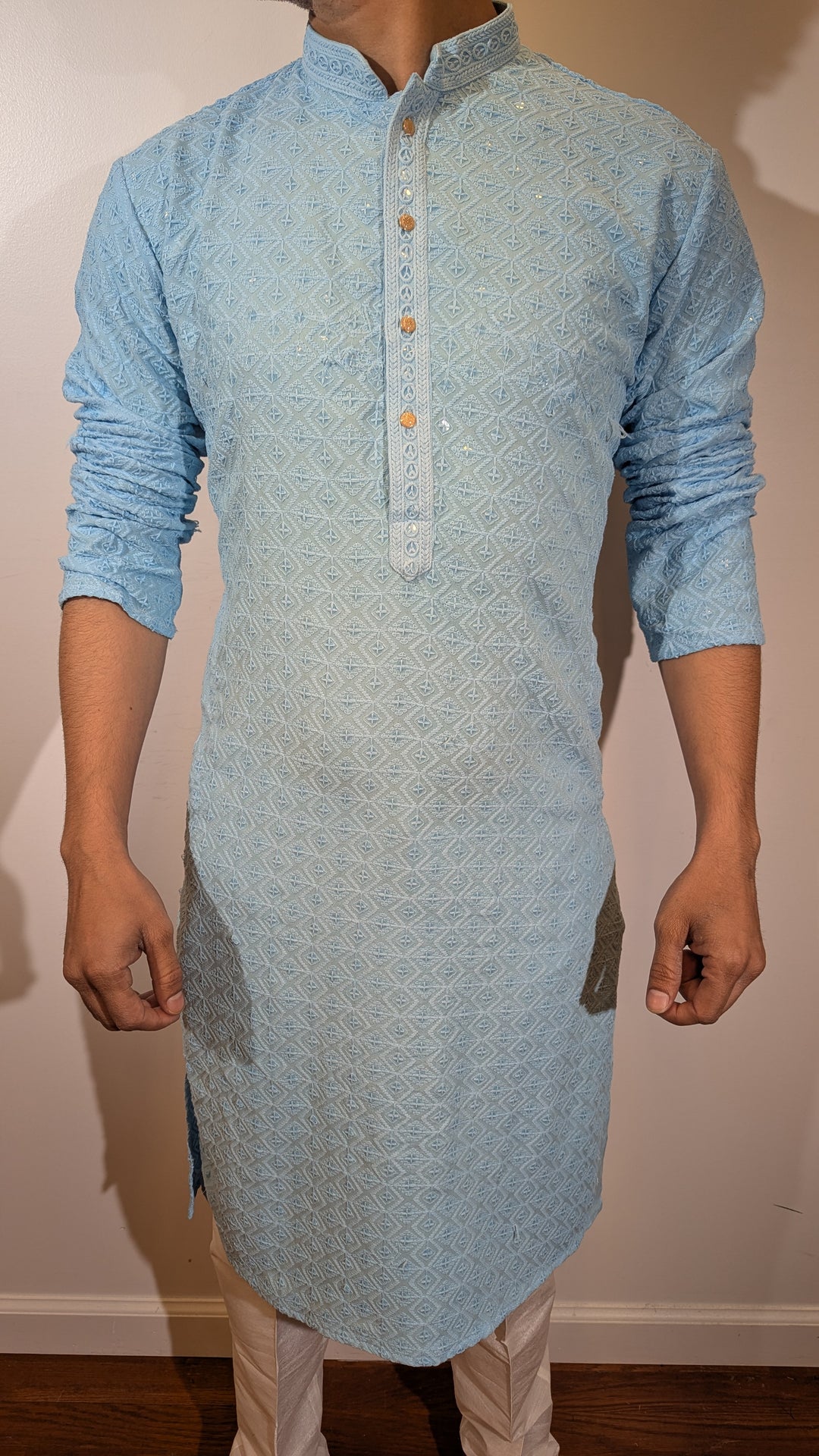 Light Blue Chikan Kurta