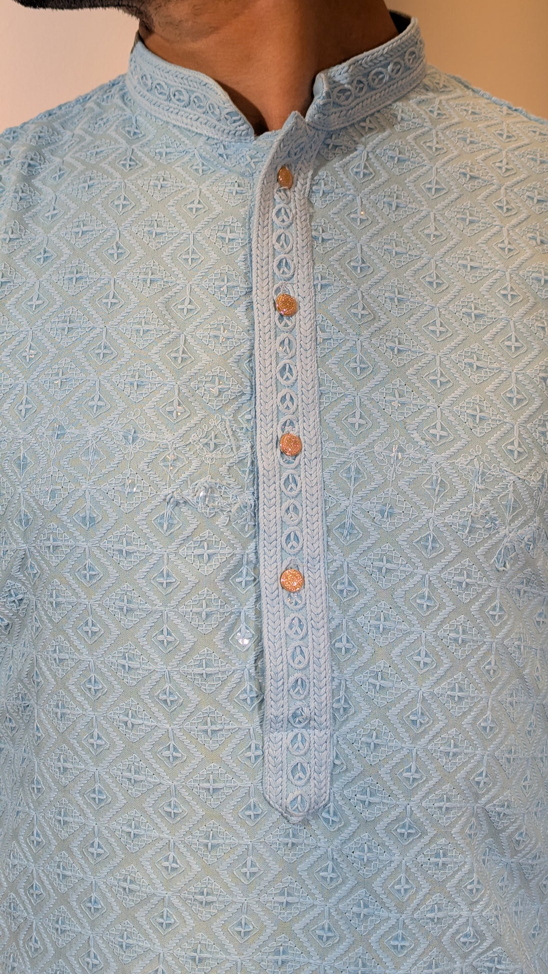 Light Blue Chikan Kurta