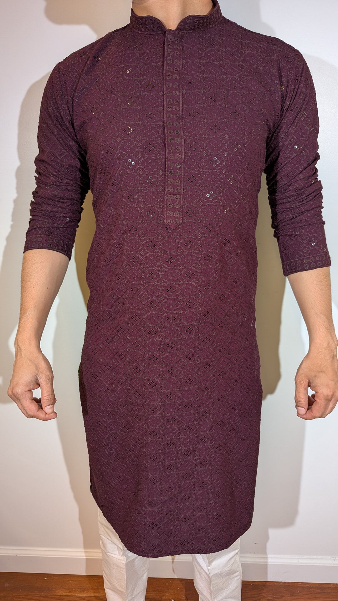 Dark Purple Chikan Kurta