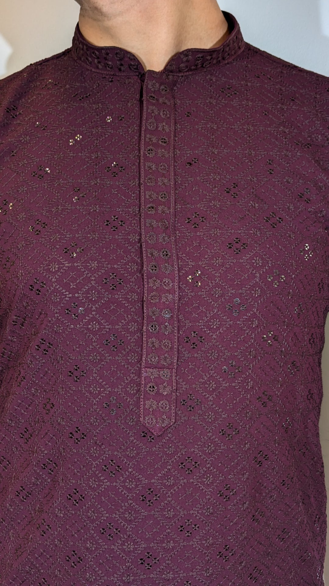 Dark Purple Chikan Kurta