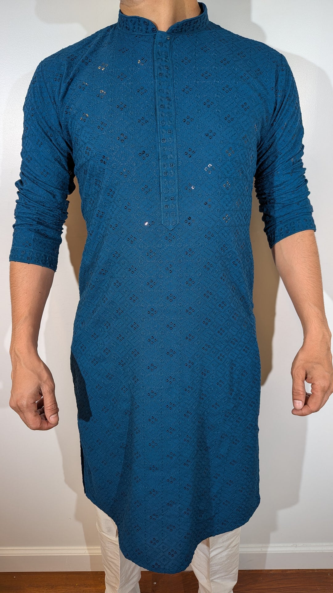 Dark Blue Chikan Kurta