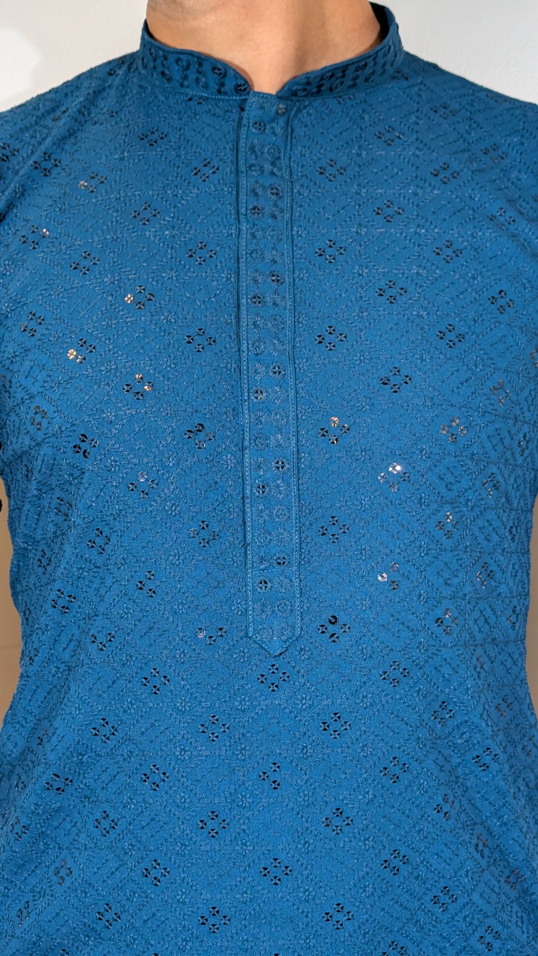 Dark Blue Chikan Kurta