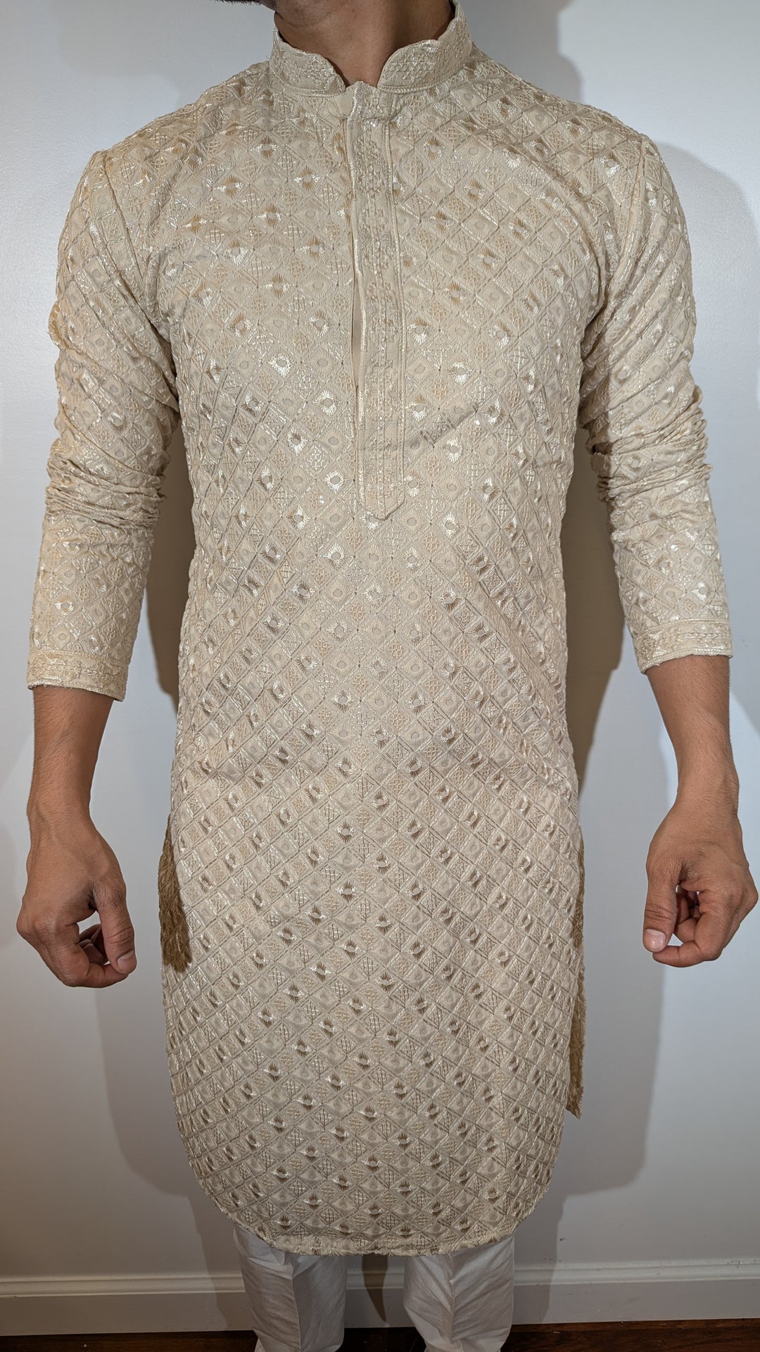 Cream Chikankari Kurta