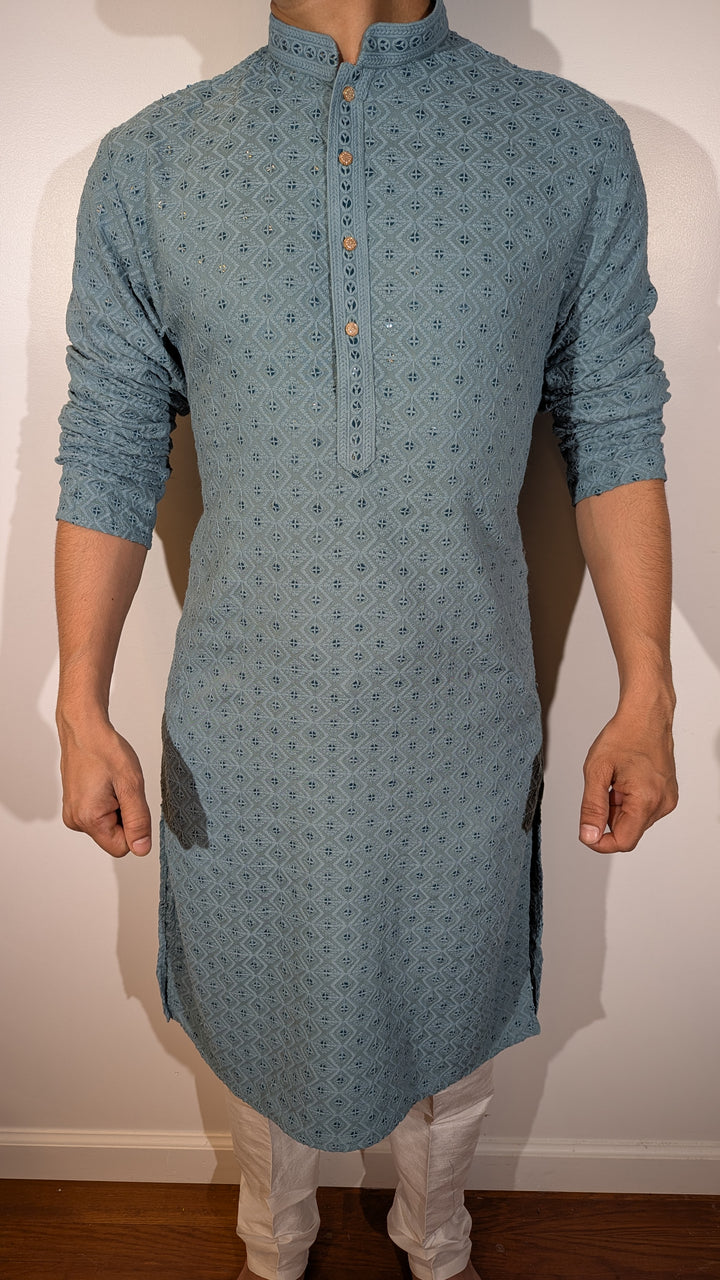 Pine Green Chikan Kurta