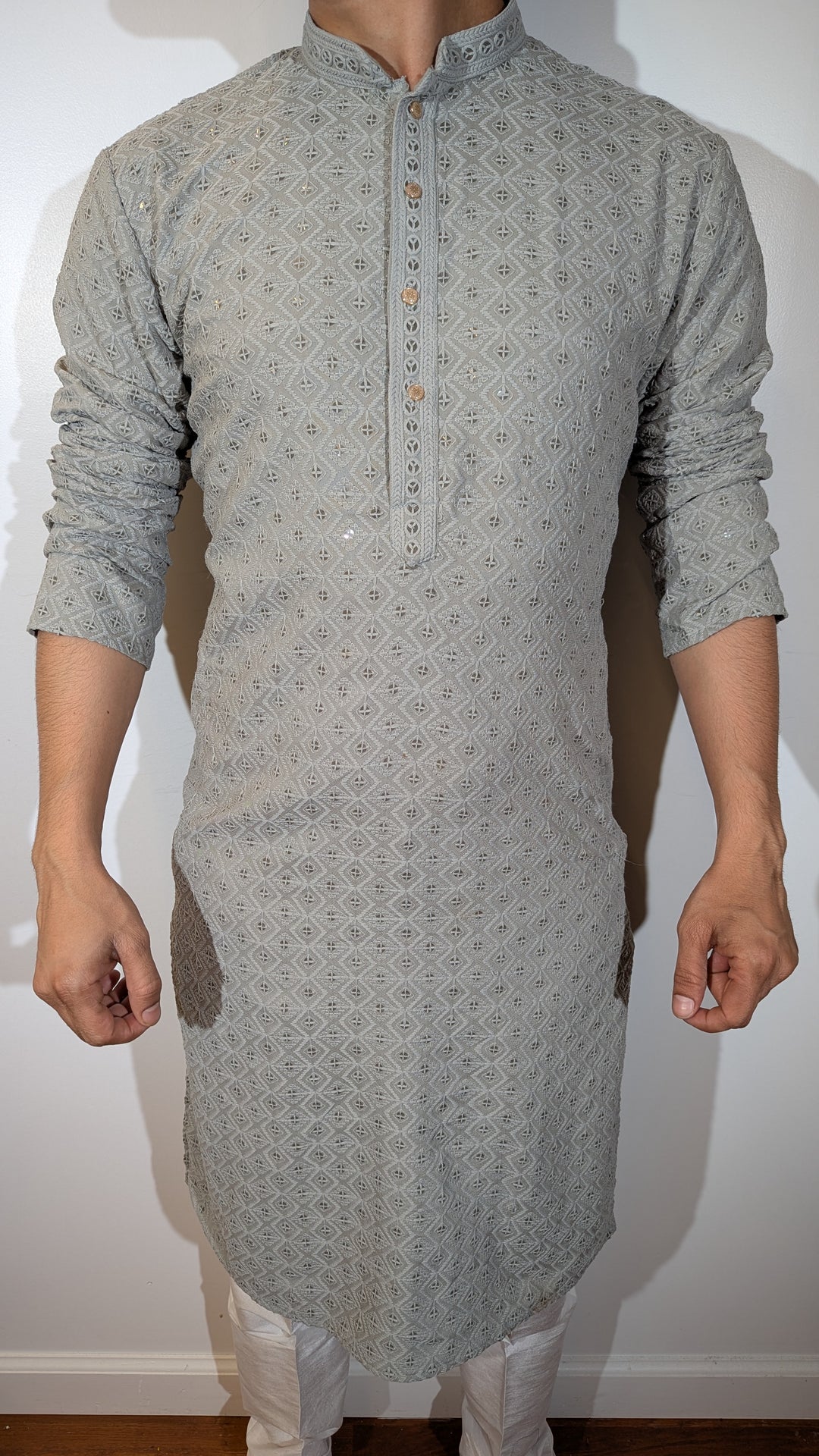 Grey Chikan Kurta