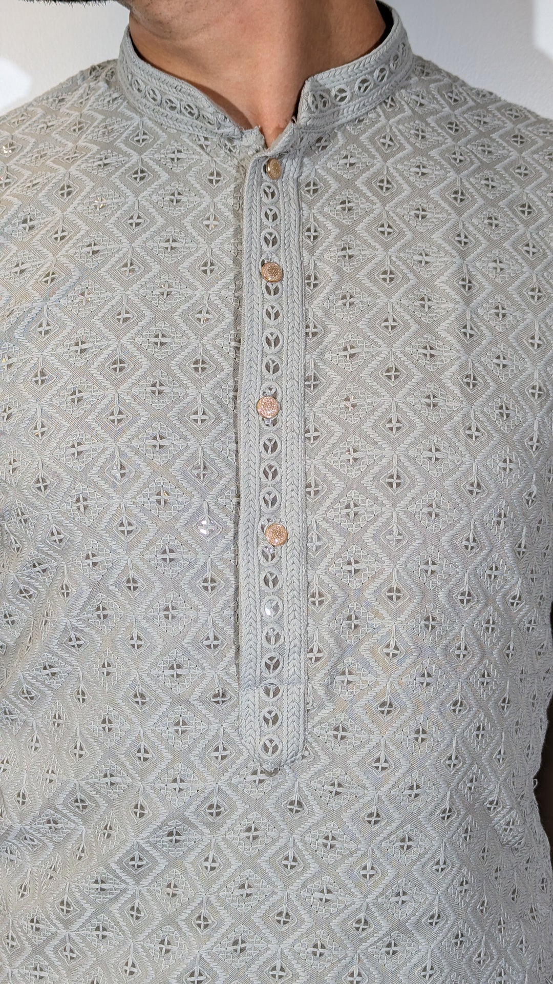 Grey Chikan Kurta