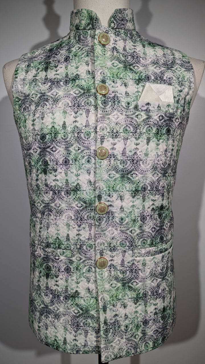 Multi Dark Green Fancy Vest