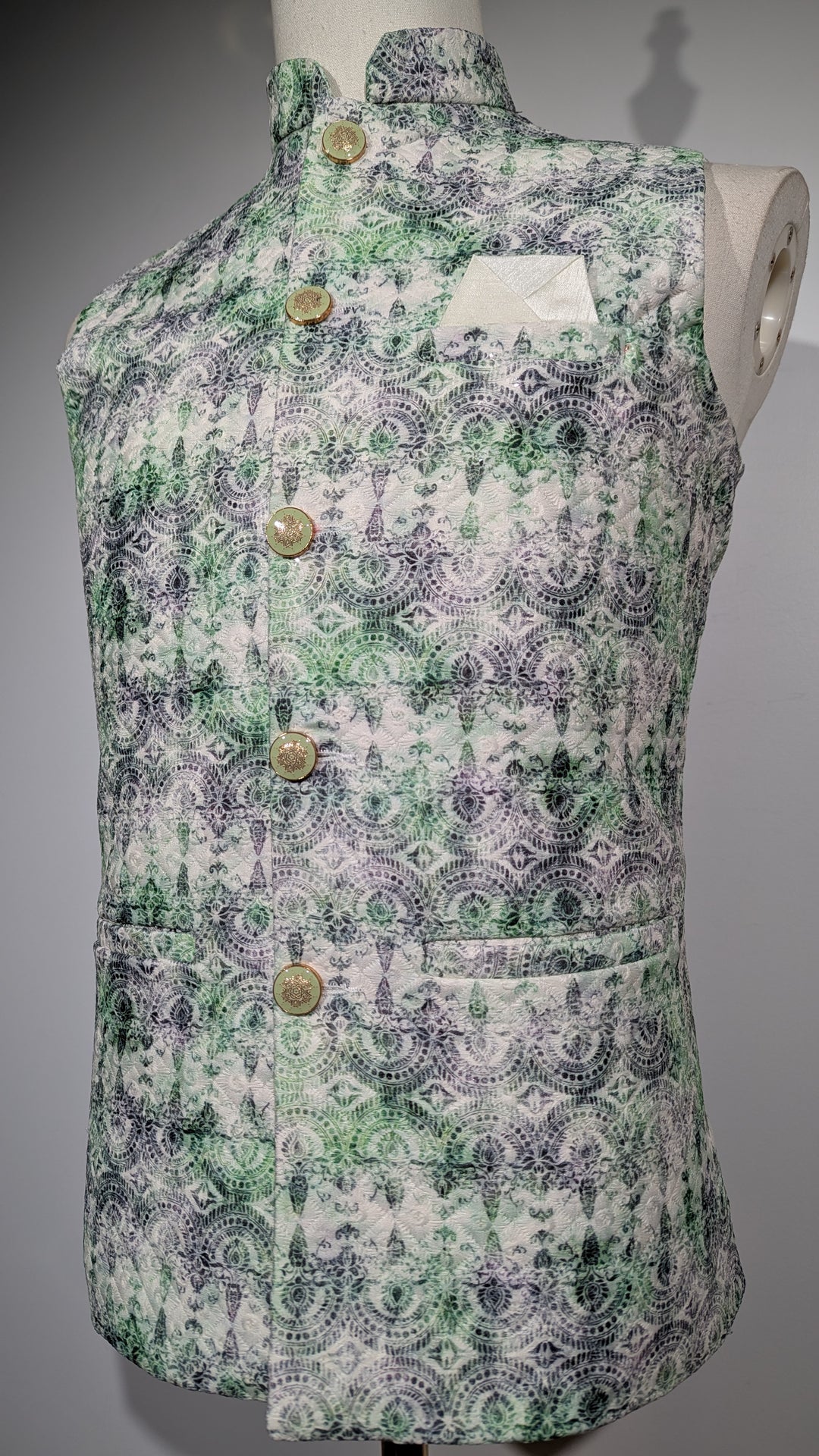 Multi Dark Green Fancy Vest