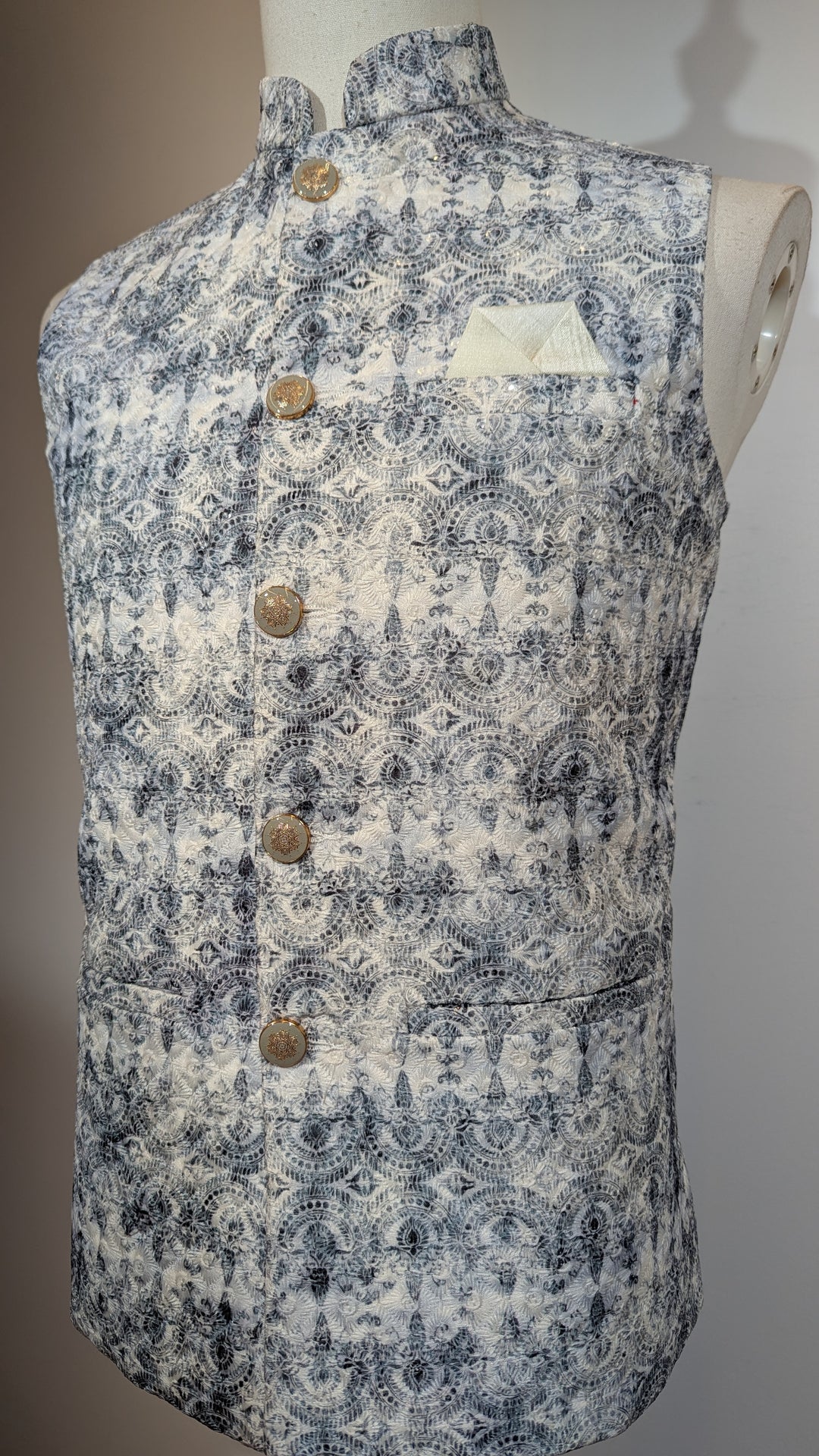 White Multi Fancy Vest