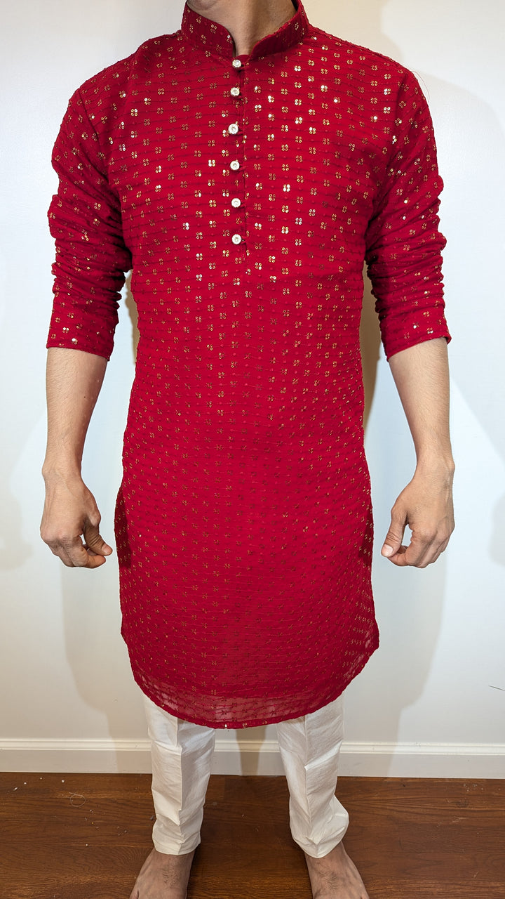 Red Fancy Kurta