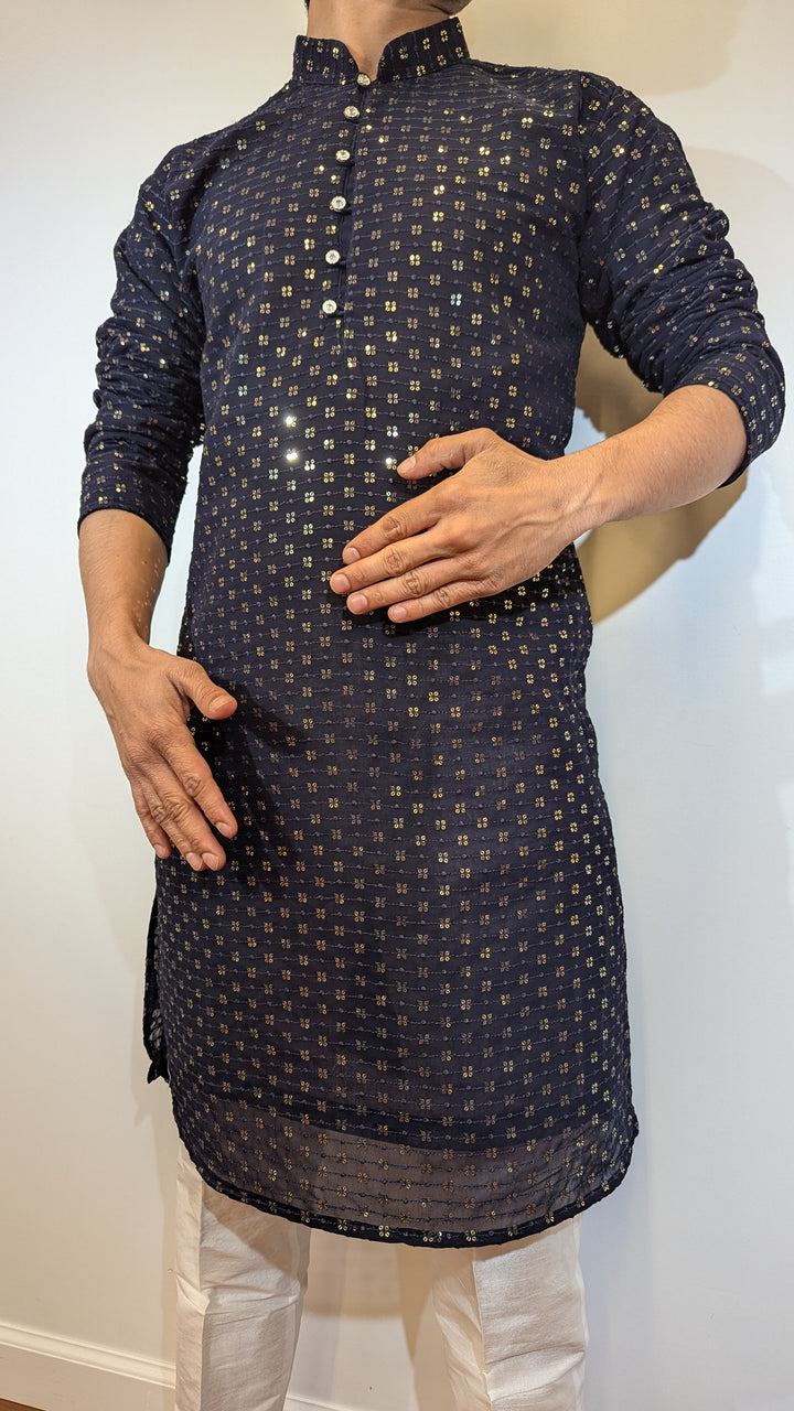 Navy Blue Fancy Kurta