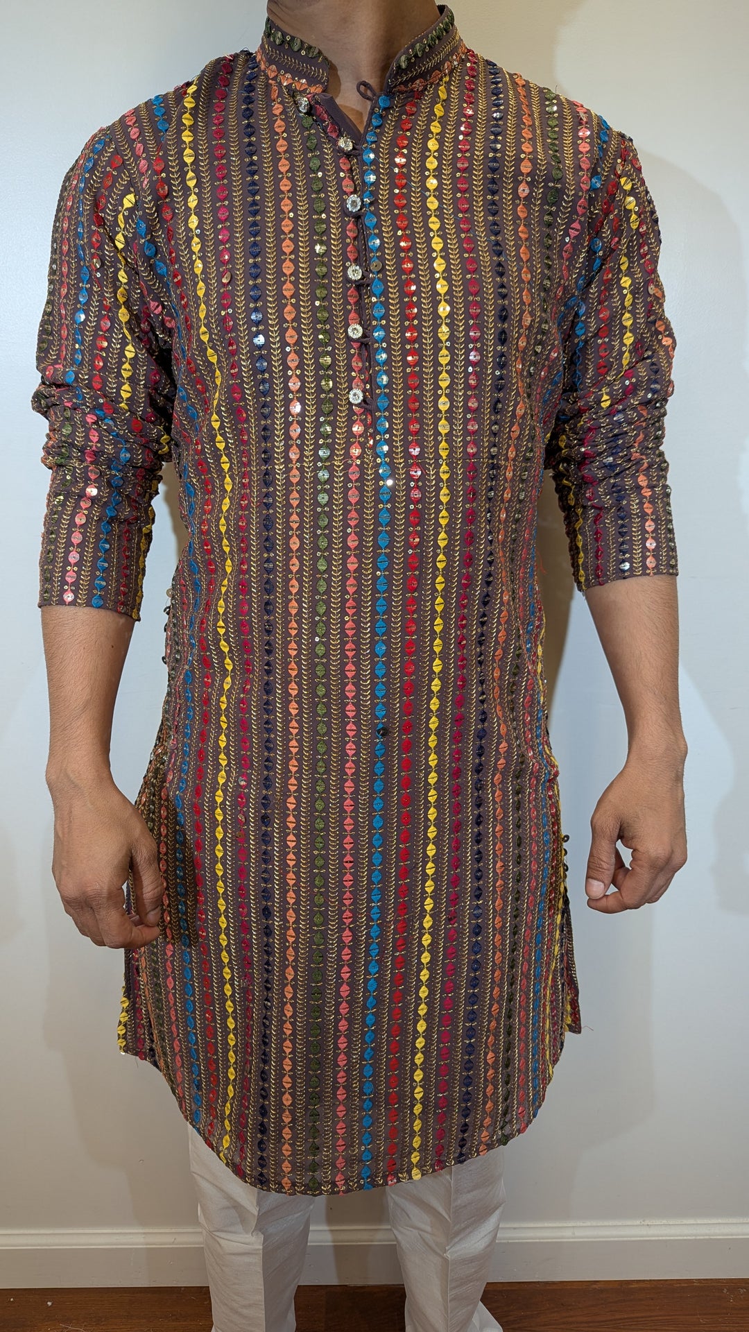 Brown With Multicolor Kurta