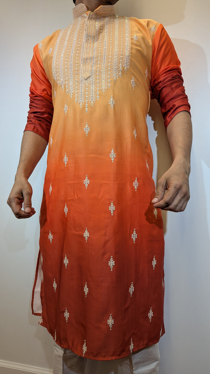 Tangerine Shades Fancy Kurta