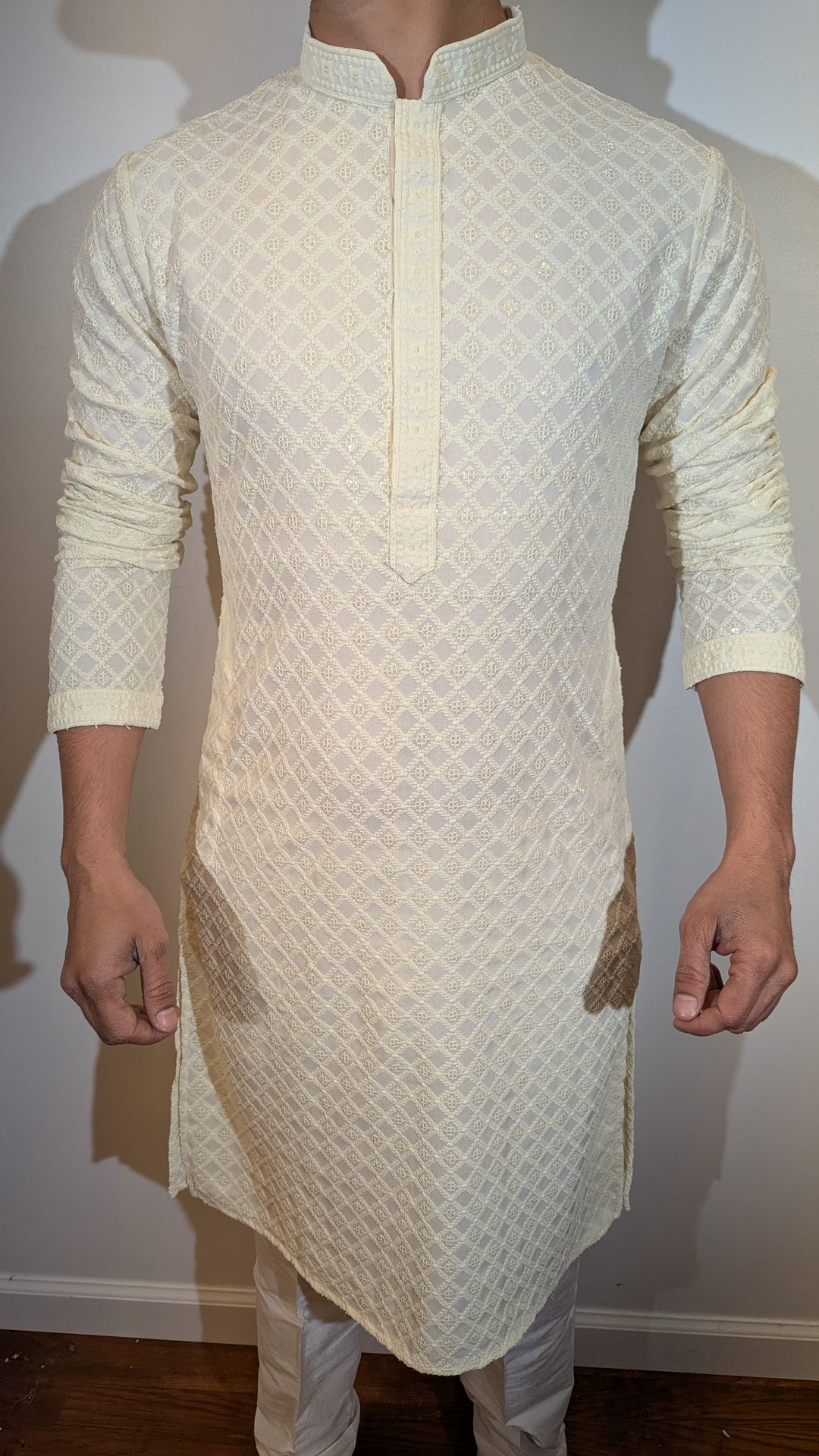 Cream Chikankari Kurta