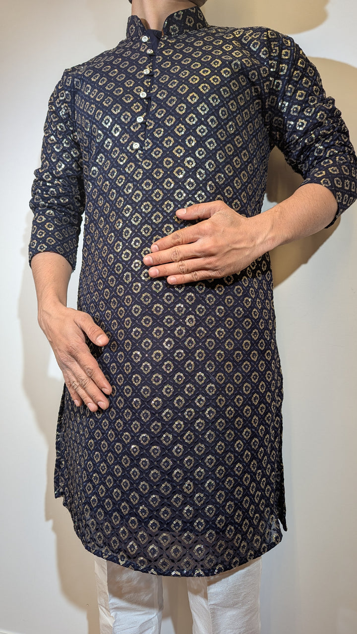 Navy Blue Fancy Kurta