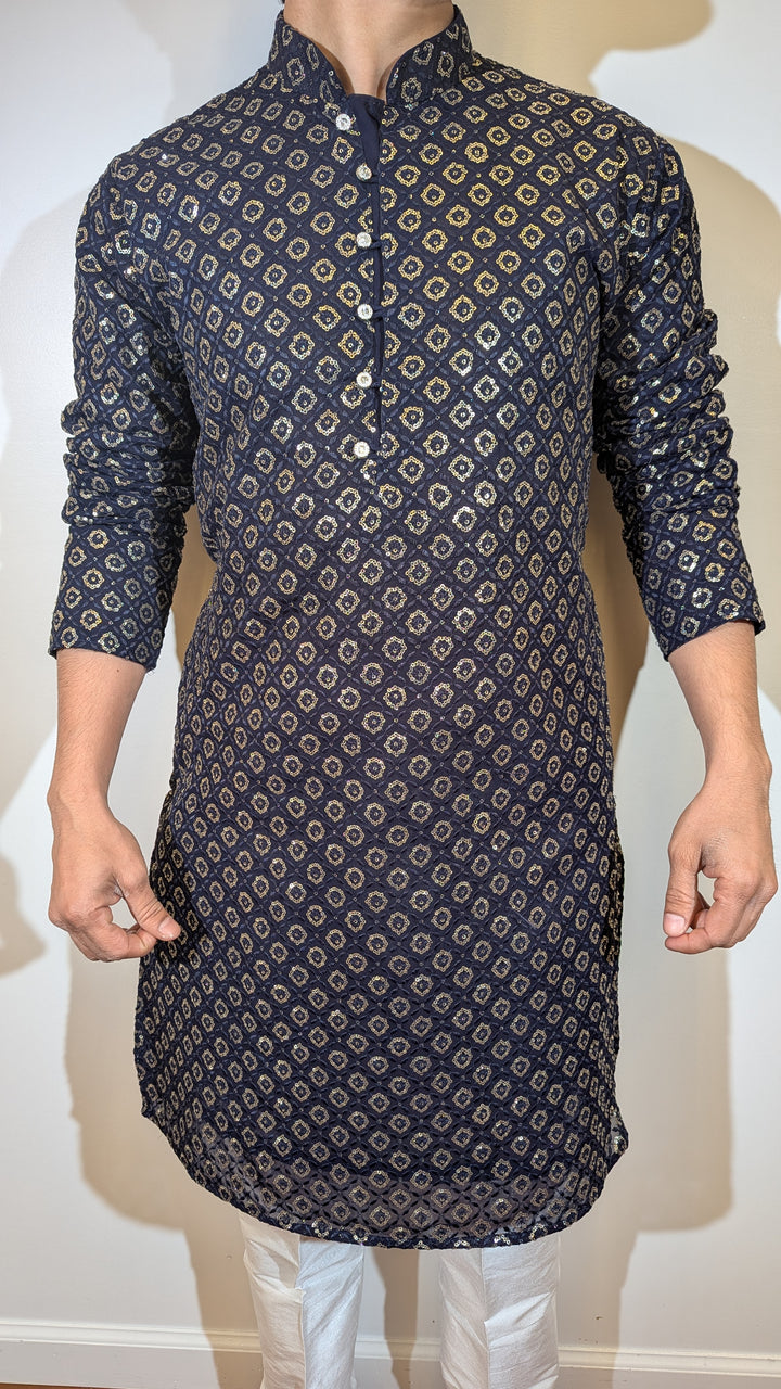 Navy Blue Fancy Kurta