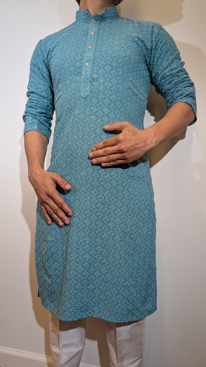 Pine Green Chikan Kurta