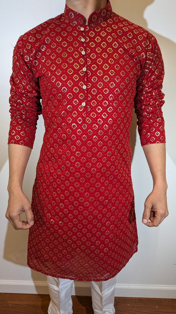 Red Fancy Kurta