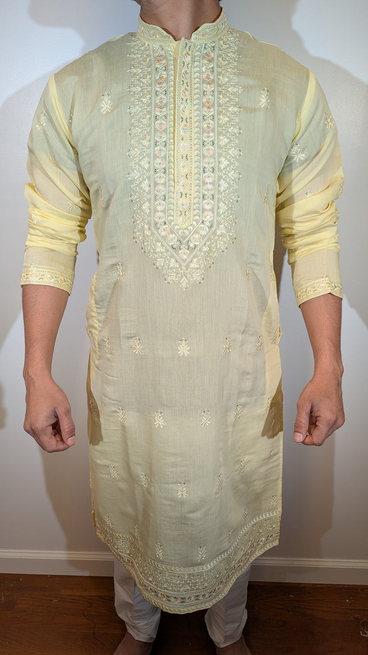 Light Yellow Fancy Kurta