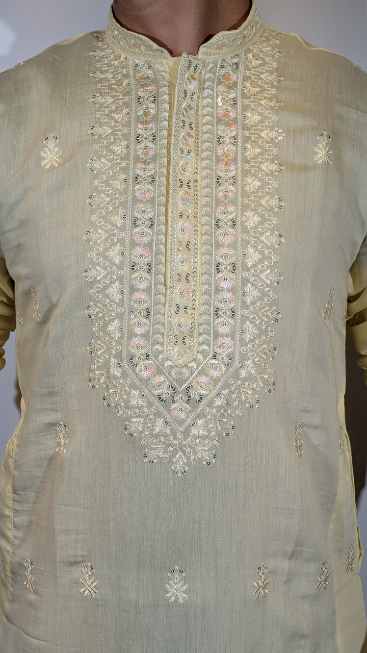 Light Yellow Fancy Kurta