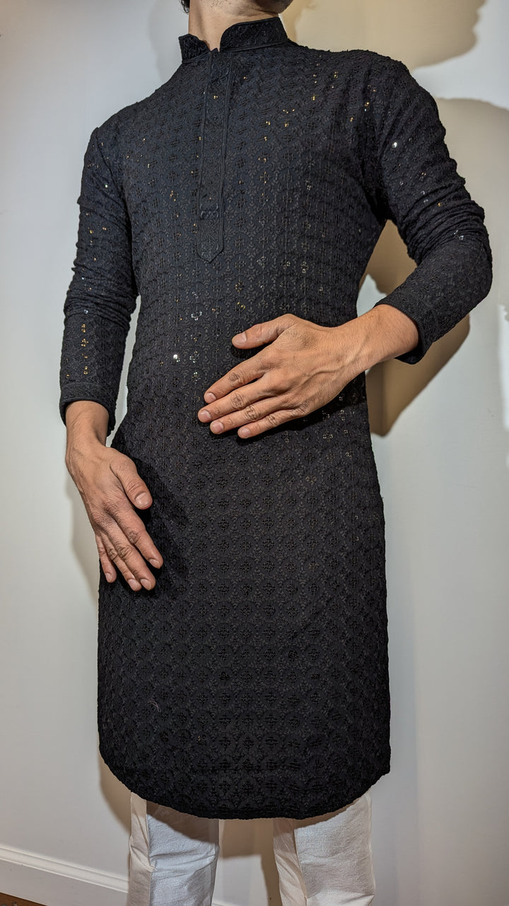 Black Chikan Kurta