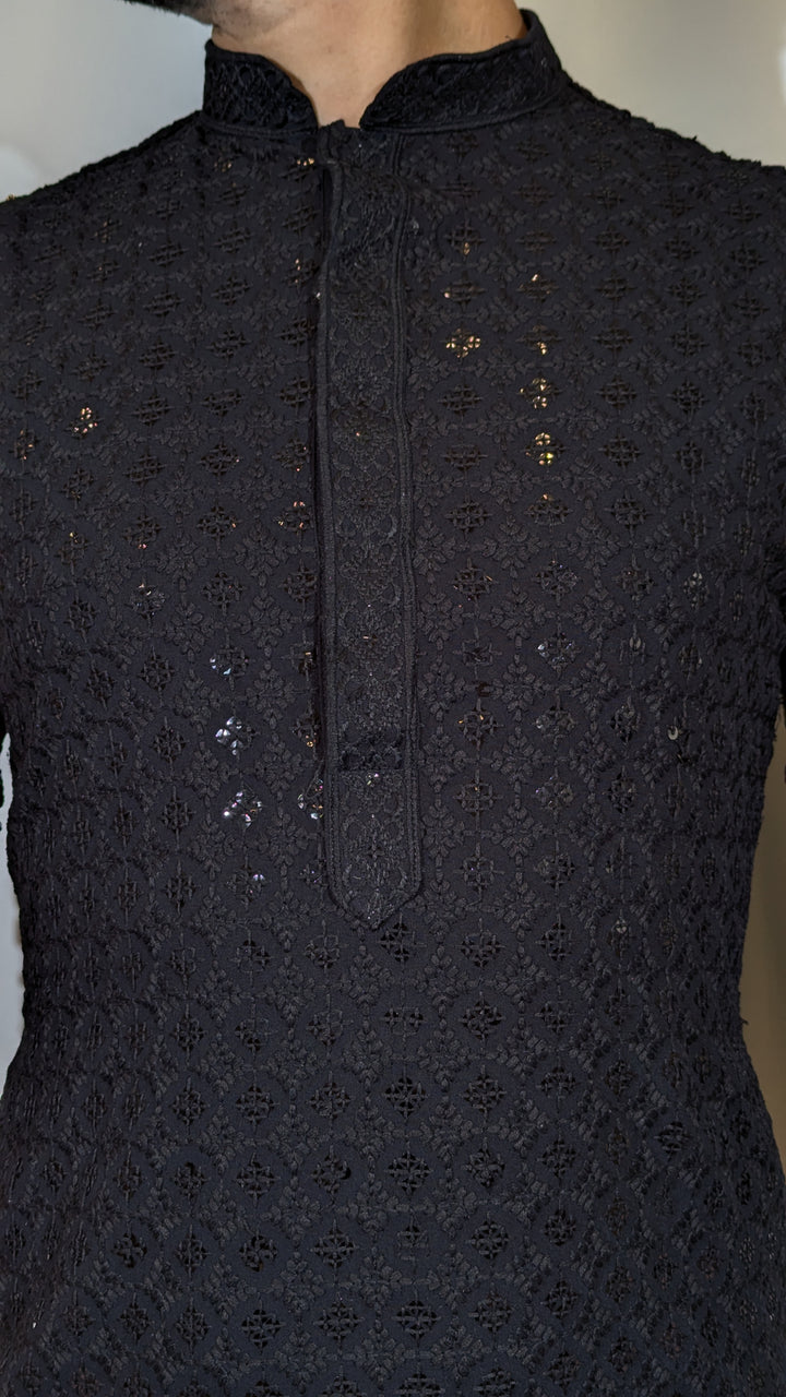 Black Chikan Kurta