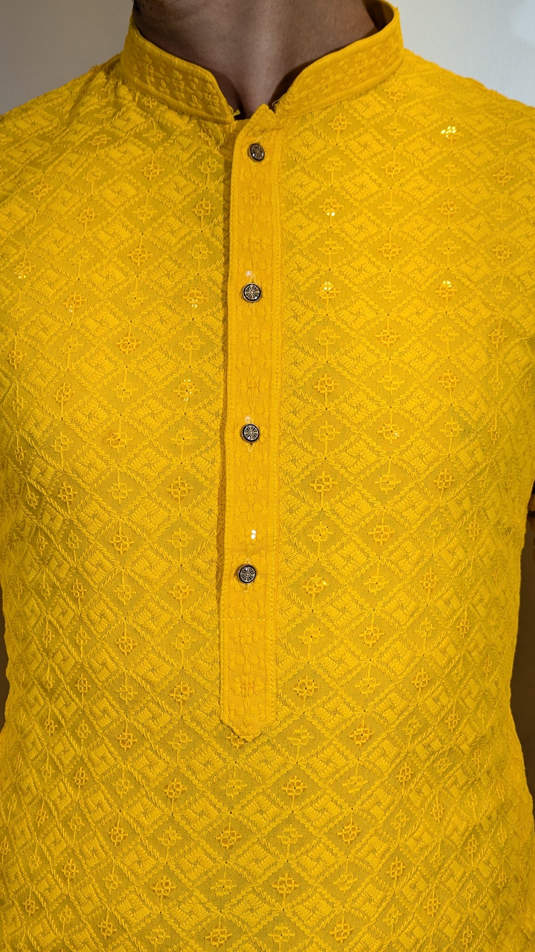 Yellow Chikankari Kurta