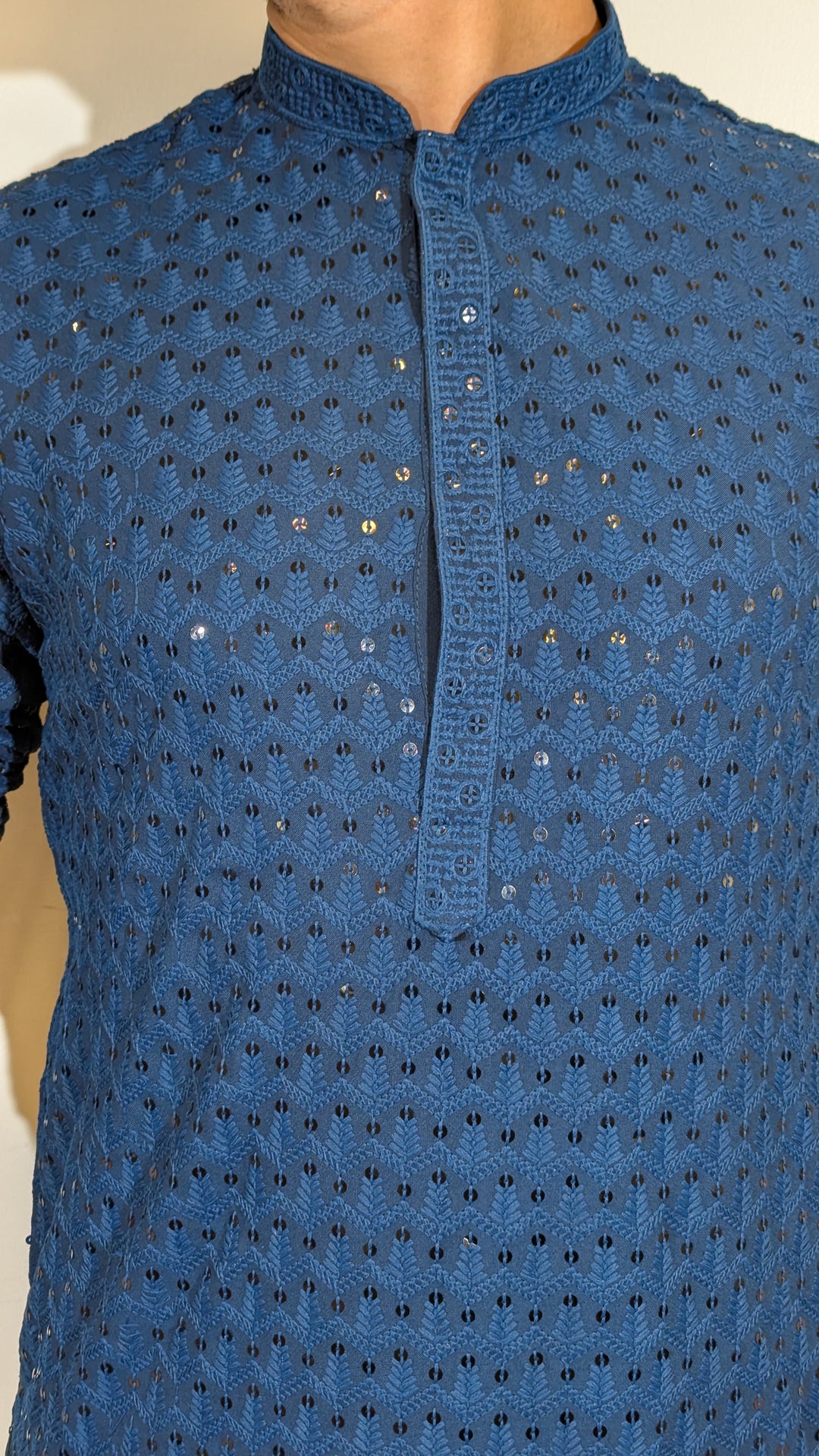 Dark Blue Chikan Kurta