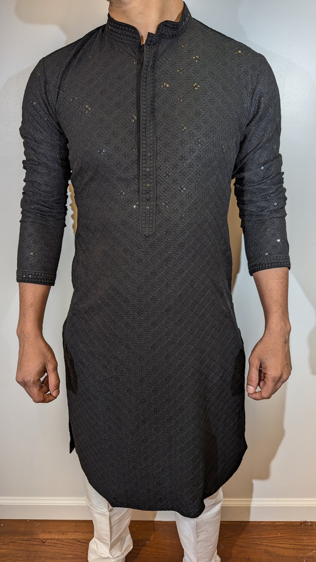 Black Chikankari Kurta